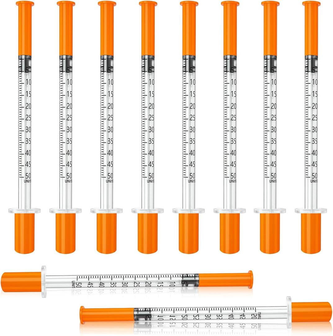 0.5ml 31G 5/16" syring, Seringe insulin, Individually Packed, Smooth & Comfortable, Pack of 100