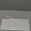 Perixx PERIBOARD-407W US, Wired USB Mini Keyboard with 11 Hot Keys - Glossy White - US English Layout