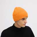 ZOORON Warm Knit Beanie for Men Women Winter Hat, Thick Fisherman Beanies Cuffed Plain Skull Caps