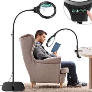10X 30X Large Floor Magnifying Glass with Light and Stand,36 LED Flexible Gooseneck Floor Magnifying Lamp,Clip on Lighted Magnifiers for Reading,Sewing,Crafts,Painting,DIY,Close Work 10X 30X Large Floor Magnifying Glass with Light and Stand,36 LED Flexible Gooseneck Floor Magnifying Lamp,Clip on Lighted Magnifiers for Reading,Sewing,Crafts,Painting,DIY,Close Work