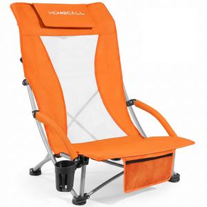 Low Beach Chairs for Adults with High Back, Support 400LBS