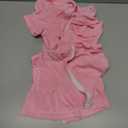 Swim Cover Up Girls Multicolor Short Sleeve Ruffle Bathing Suit Hooded Zip-Up Terry Swimsuit for Toddler Kids (6-7 Years, Pink)