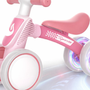 Baby Balance Bike for 1 Year Old Boys Girls, Toddler Balance Bike with No Pedal 4 Silence Wheels & Soft Seat First Bike, One Year Old Girl Birthday Gifts, Pink