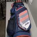 Golf Cart Bag 14 Dividers Top Clubs Organizer Lightweight with Cooler Pouch, Dust Cover and Backpack Strap (Blue/Red)