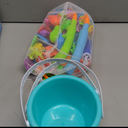 NIPLOOOW Pool Fishing Toys Games, Water Table Bathtub Toy with Inflatable Pool Pole Rod Net Plastic Floating Fish, Birthday Gifts for Kids Age 3 4 5 6 Year Old,Kids Outdoor Toys