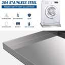 Washing Machine Pan-28" x 30" x 2.5", Heavy Duty 304 Stainless Steel, Washing Machine Tray with Anti-Slip Bottom Pad, Raised Edge Drain Pan, No Hole, Leak Protection for Laundry Room