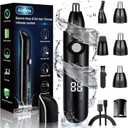 Nose Trimmer for Men & Women, Professional Eyebrow & Facial Hair Remover, IPX7 Waterproof, USB Rechargeable, Easy Cleaning, All-in-ONE (Black)