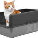 iPrimio XL Cat Litter Box Enclosure - 23"x15"x6" Stainless Steel Litter Enclosure for Big Cats - Cat Litter Box Lid Only Design for Use with XL Pans - Patent Pending Cover Only