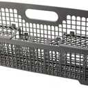 AMI PARTS 8531233 WP8562043 Universal Dishwasher Silverware Basket Replacement Fit for Whirlpool Kitchenaid Dishwasher Utensil Rack Basket, Replaces 8531233,8562043, WP8531233VP,  Silver Gray