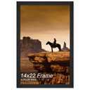A PLUS MAX 14x22 Picture Frame, Black Engineered Wood Frame for 14 x 22 Inch Picture Poster Photo, Light Weight 14 by 22 Frame with Wood-grain for Wall - 1 Pack/Black/14 x22