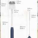 2 in 1 Long Handle Bottle Brush with Straw Brush for Cleaning Glass, Sports Bottle, Coffee Mug,Navy Blue,1 Pack