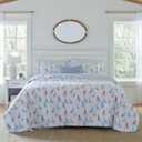 Laura Ashley - Twin Quilt Set, Cotton Reversible Bedding with Matching Sham, Home Decor Ideal for All Seasons (Ahoy Blue, Twin)