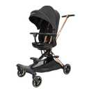 Lightweight Folding Stroller Wagon for Baby & Toddler Travel, 360 Reversible Seat, Adjustable Canopy with Storage Basket, Airplane-Friendly Compact Umbrella Stroller,Glory Black