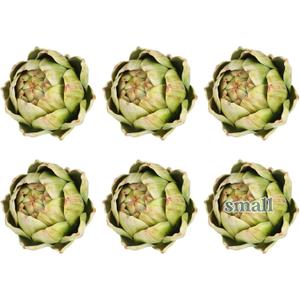 Timgle 6 Pcs Green Artificial Artichokes Fake Vegetables and Fruits for Summer Kitchen Wedding Bowl and Vase Decorations (Small)