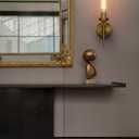 Phansthy Bathroom Vanity Light Antique Brass 1-Light Wall Sconce with 2.8 Inches Diameter Cylinder Ribbed Clear Glass Canopy (One-Light)