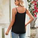 Zeagoo Womens Camisole Tank Tops Summer Adjustable Spaghetti Strap Loose Flowy Sleeveless Shirts Beach Vacation Clothes (Black, S)