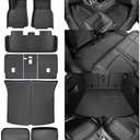 SUPER LINER Tesla Model Y Floor Mats 2025 2021-2024 | Custom Fit All-Weather 9-Piece Set TPE Material| Back Seat Protector,Cargo Liner, Trunk & Interior Accessories(Not Fit 7Seat & Juniper)