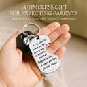 2 x Mom to Be Gifts - Pregnancy Announcement Keychain Set for Daddy and Baby - Parents to Be Jewelry Gift - New Dad First Time Mom Keyring - Future Mother Father Gift