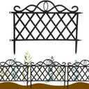 Ouliget Plastic Decorative Garden Fence,Grass Lawn Flower Beds Landscaping Edging Borders,Lightweight Outdoor Path Fence Panels,14in(H)19in(L),Pack of 8