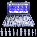 45PCS Plastic Hose Barb Fittings, Equal Diameter Two-Way Adapter Connectors, Aquarium Airline Tubing Connectors, Plastic Barb Joint Splicer Mender Adapter Union for Fuel, Gas, Liquid & Air Tubing.