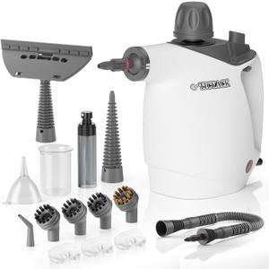 Handheld Steam Cleaner, Steam Cleaner with 16 PCS Accessory & Safety Lock, Large Capacity Natural Surface Steam for Cleaning, Multipurpose Steam Cleaner for Home, Car, Bathroom, Grease(White)