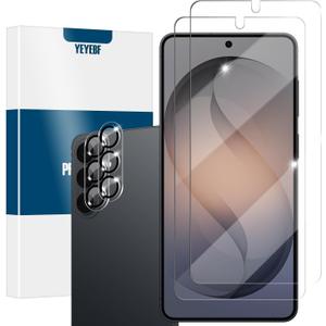 Galaxy S26 Plus Screen Protector + Camera Lens Protector, [2 +2 Pack] [Ultrasonic Fingerprint Unlock] Full Coverage Tempered Glass Screen Protector For Samsung Galaxy S26 Plus / S26+