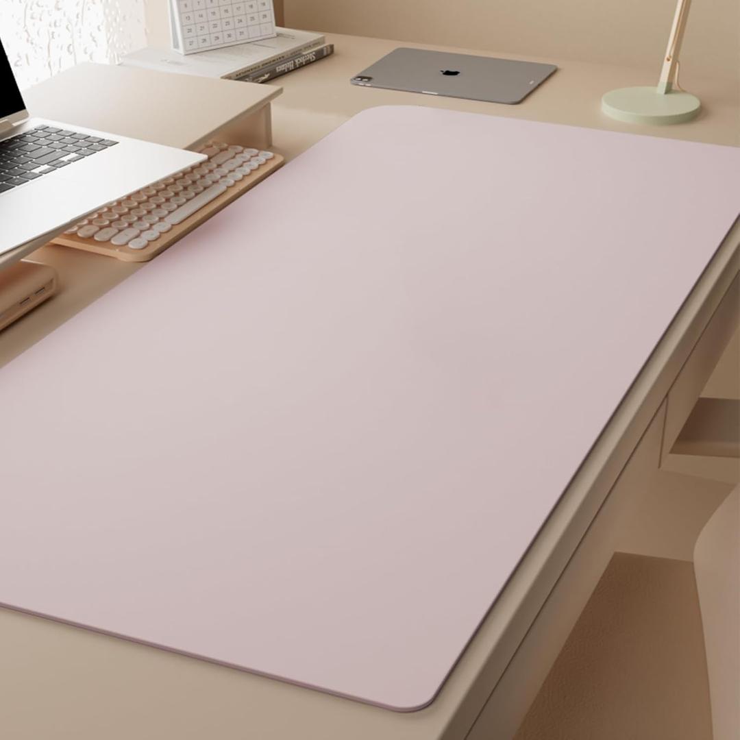 PU Table Pad - Non-Slip Waterproof Desk Protector, Easy Clean Heat Resistant Table Cover for Office/Home/Kitchens (Pink,80x140cm) (31.5*55.1inches)