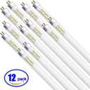 Konideke F54T5/865/HO 54 Watt 46 Inch T5 Fluorescent Tube Light Bulb, T5 54W Grow Light, 6500K Daylight, 5000 Lumens, High Output, G5 Bi-Pin Base, 12 Pack