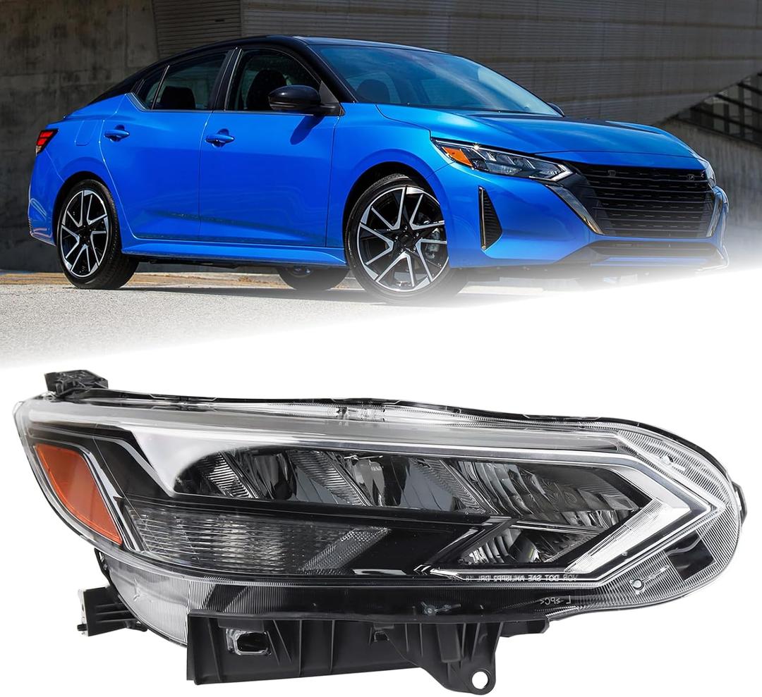 RH LED Headlight Fit for 2024 2025 Nissan Sentra SR/SR Premium Headlamp Assembly Right Passenger Side W/Bulbs But W/o Turn Signal Bulb NI2503303 26010-6LY5A 260106LY5A