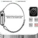 Stainless Steel Compatible with Apple Watch Bands 46MM 45MM 44MM 42MM 41MM 40MM 38MM, Magnetic Slim iWatch Bands For Women Iwatch Series 11 10 9 8 7 6 5 4 3 2 1