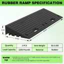 Rubber Threshold Ramp with A Handle, Wheelchair Door Ramp 4.3 Inch Rise for Cars/Scooters/Walkers/Doorway/Home Steps/Driveway (2PCS, 2200LBs Load)