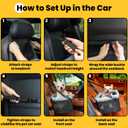 Conlun Dog Car Seat Booster for Small Pet Under 20lbs, Portable Travel Puppy Car Seat with Internal Steel Frame, Comfort Cushion & Storage Pockets, Adjustable Straps Fit Most Cars, Black