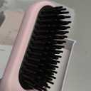 Go Brush Pro 2026 Hair Straightener Brush 300 Million Negative Ionic Portable Hair Straightener Comb for Women with 4 Temps Fast Heating MCH Ceramic Coating Smooth Frizz Hair Light Pink