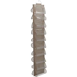 Household Essentials 20-Pocket Closet Shoe File, Beige