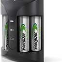 Energizer Recharge Pro Rechargeable AAA and AA Battery Charger With 4 NiMh Rechargeable AA Batteries, Provides a Full Charge in 3 Hours