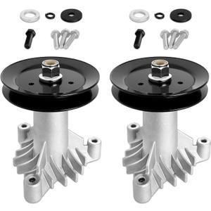 130794 Spindle 153535 Pulley Compatible with Craftsman Mower - Spindle Assembly with Pulley Compatible with Craftsman LT1000 LT2000 DYT4000 42" Deck Tractor, HU, Pou LAN Pro Mower, 2 Pack