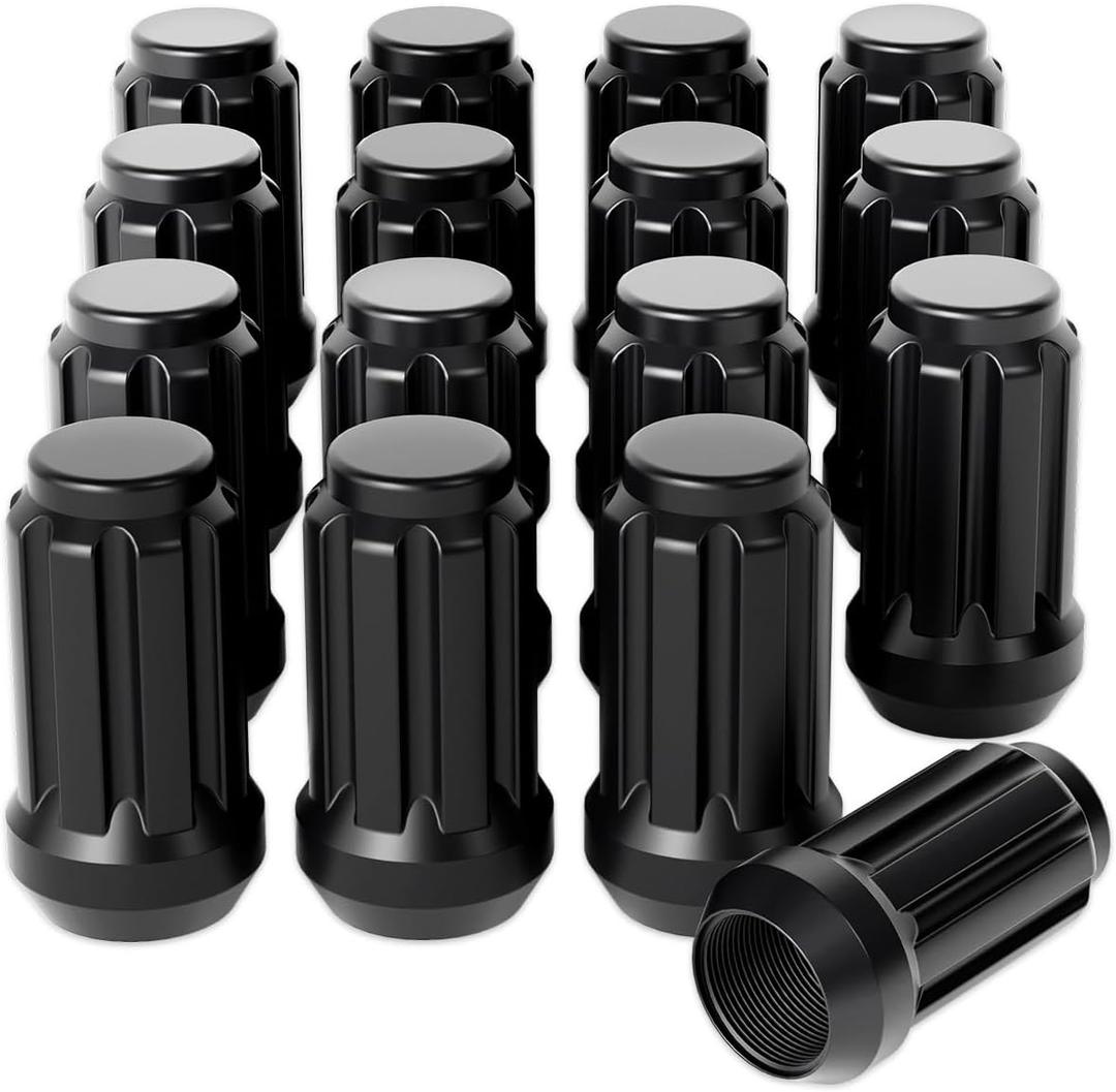 Orion Motor Tech M10x1.25 Lug Nuts, ATV Lug Nuts Compatible with Honda Kawasaki Suzuki Yamaha Can-Am Bombardier Arctic Cat, 10mmx1.25 Wheel Lug Nut Set, Set of 16 (Black)