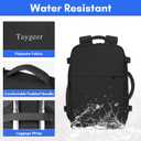 Taygeer Travel Laptop Backpack for Men Women, Airplane Approved Travel Backpack Suitcase with Water Bottle Pocket, Lightweight College 35l Luggage Bag 15.6inch Laptop Mochila Gifts for Business,Black