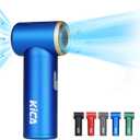 Kica JetFan Mini Handheld Fan[Max 14Hrs Working Time] Personal Fan with 3000mAh USB Rechargeable Battery, Metal Shell Turbo Fan, Adjustable Speed, Pocket Fan for Office/Outdoor/Travel/Camping-Blue