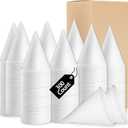 300 Pcs Paper Cone Cups Thicken Disposable Paper Shaved Ice Cups, Slushies Water Cooler Dispenser, 4 oz (White)