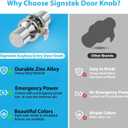 Signstek Keyless Entry Door Lock, Door Knob with Keypad, Smart Code Door Lock, Mute Mode, Passage Function, Easy to Install, Satin Nickel