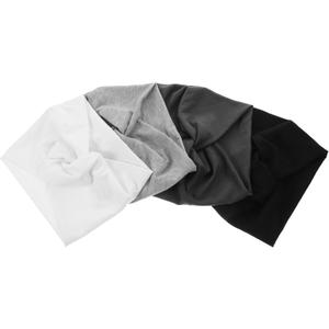 POPETPOP 4pcs Wide Twisted Headbands for Women Sweat-Absorbing Elastic Hair Accessories Non-Slip Sport Head Wraps in Black White Gray Light Gray for Yoga and Workout