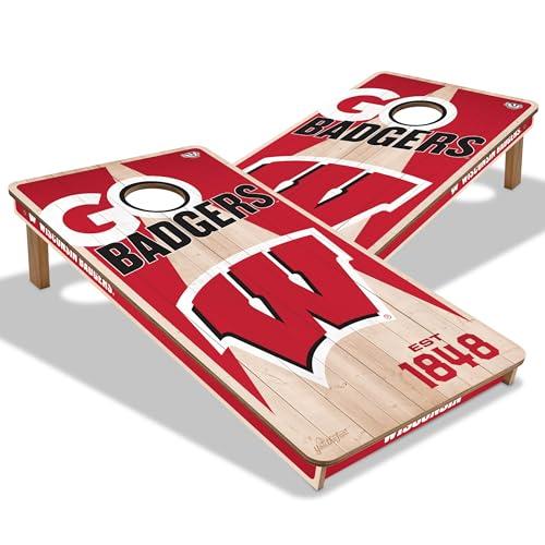 YouTheFan NCAA Wisconsin Badgers 2’ x 4’ Professional Wood Cornhole Game