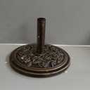 18 Inch Cast Stone w/Resin Shell Patio Umbrella Base, Bronze