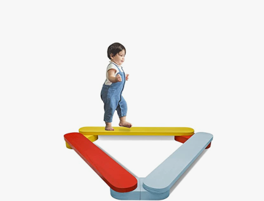 Autirinee Balance Beam Stepping Stones, Wooden Montessori Toy, Build Coordination and Gross Motor Skills, Gymnastics Obstacle Course Indoor&Outdoor, Toddler Gift (3pcs, Multicolor)