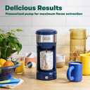 BELLA Dual Brew Single Serve Coffee Maker, K-cup Compatible with Ground Coffee Basket & Adapter - Carefree Auto Shut Off & Adjustable Tray, 14oz, Navy
