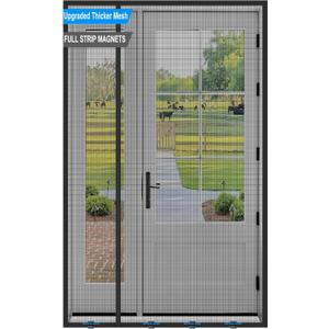 LIAMST Magnetic Screen Door 36x 82 in, Thicker 265g/ Mesh, Reversible Left Right Side Opening Wide Magnetic Screen Door, Upgraded-Model Full Strip Magnets for Sliding & French Doors (Black)