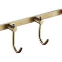 WINCASE Antique Brass Towel Hook, Brushed Brass Wall Hook Rail, 5 Hooks Antique Coat Hook Rail Hanger Bathroom Robe Hooks Rack Wall Mounted