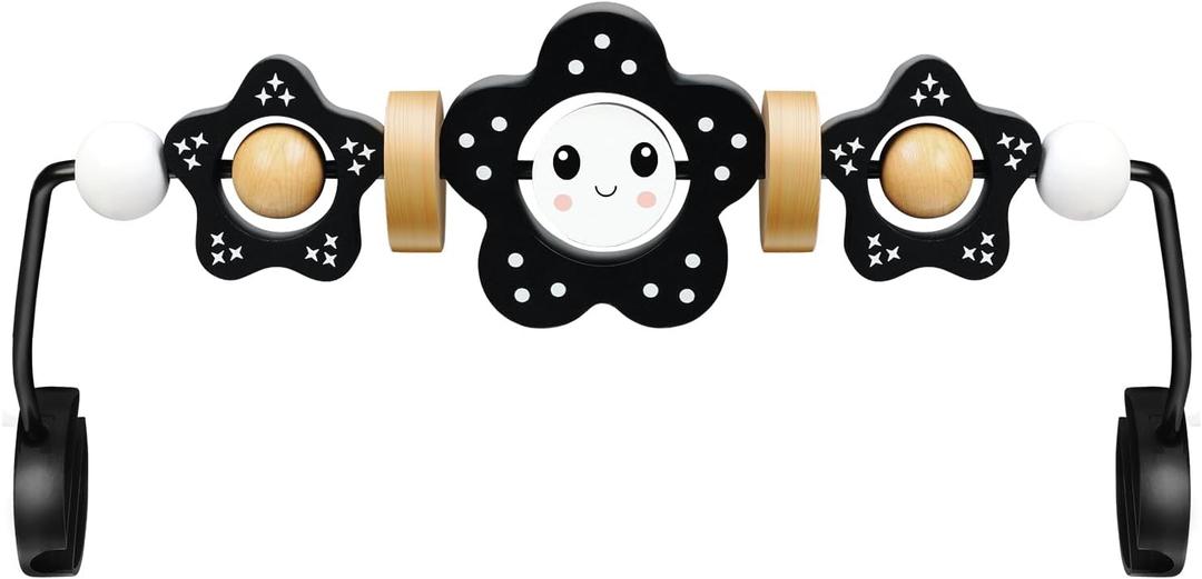 Baby Bouncer Toy Bar, Compatible with Baby Bjorn Bouncer, Wooden Baby Bouncer Toy Bar Attachment, Child-Friendly Materials, Rotatable Baby Sensory Toy for Babies