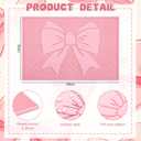 Pink Bow Silicone Coffee Bar Mat 18"X12" Cute Bow Kitchen Mats for Countertop Pink Coffee Bar Accessories Non-Slip Bartender & Spill Decorative Drying Drip Pad for Kitchen
